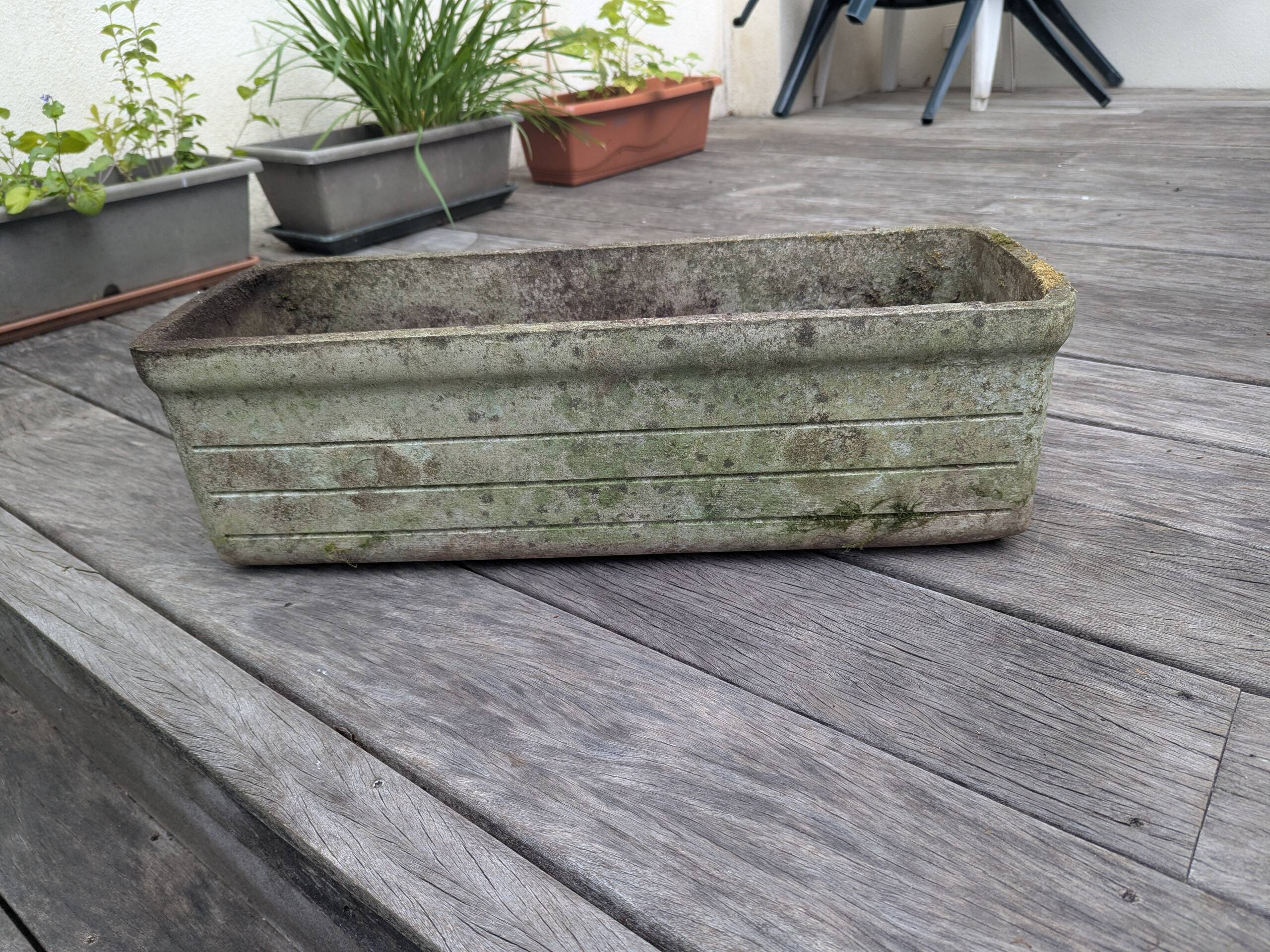 Old fibrecement planter in Eternit style.