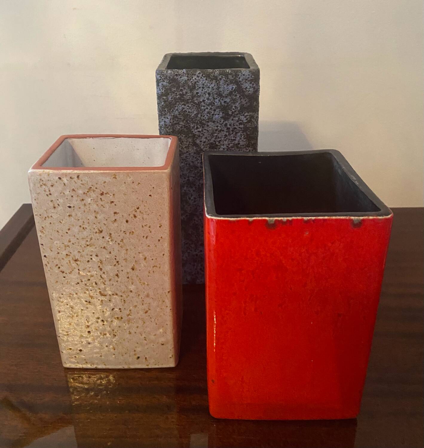 Trio of vintage vases from the 60s-70s