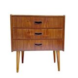 Small Danish chest with 3 drawers in teak finer