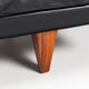 Illum Wikkelso model V11 sofa in black leather by Holger Christiansen, Denmark, 1960