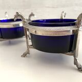 Salières en argent massif (950°/°°°) poinçon 1er coq, époque Empire Consulat