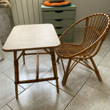 Shell chair and rattan table model children