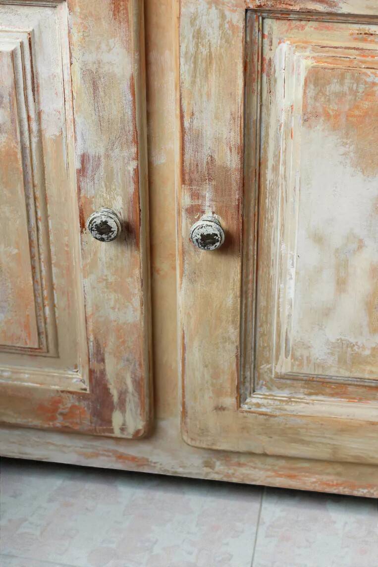 Small Parisian-style patinated sideboard