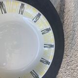 Hollow plate in enamelled ceramic FB number 63 design and vintage pattern