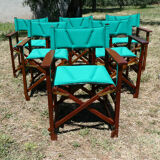 Lot of 6 foldable chairs in solid teak Roland Vlaemynck