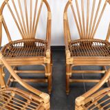 Set of 4 rattan armchairs
