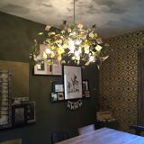 Line and paper chandelier