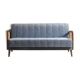 Sofa bed in solid beech with blue fabric, circa 1970