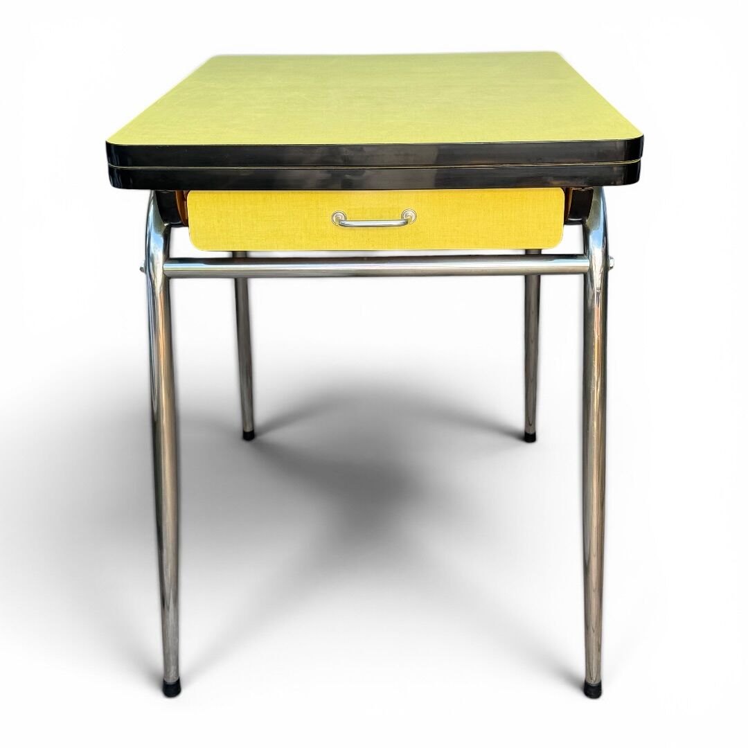 Vintage yellow Formica table 1950