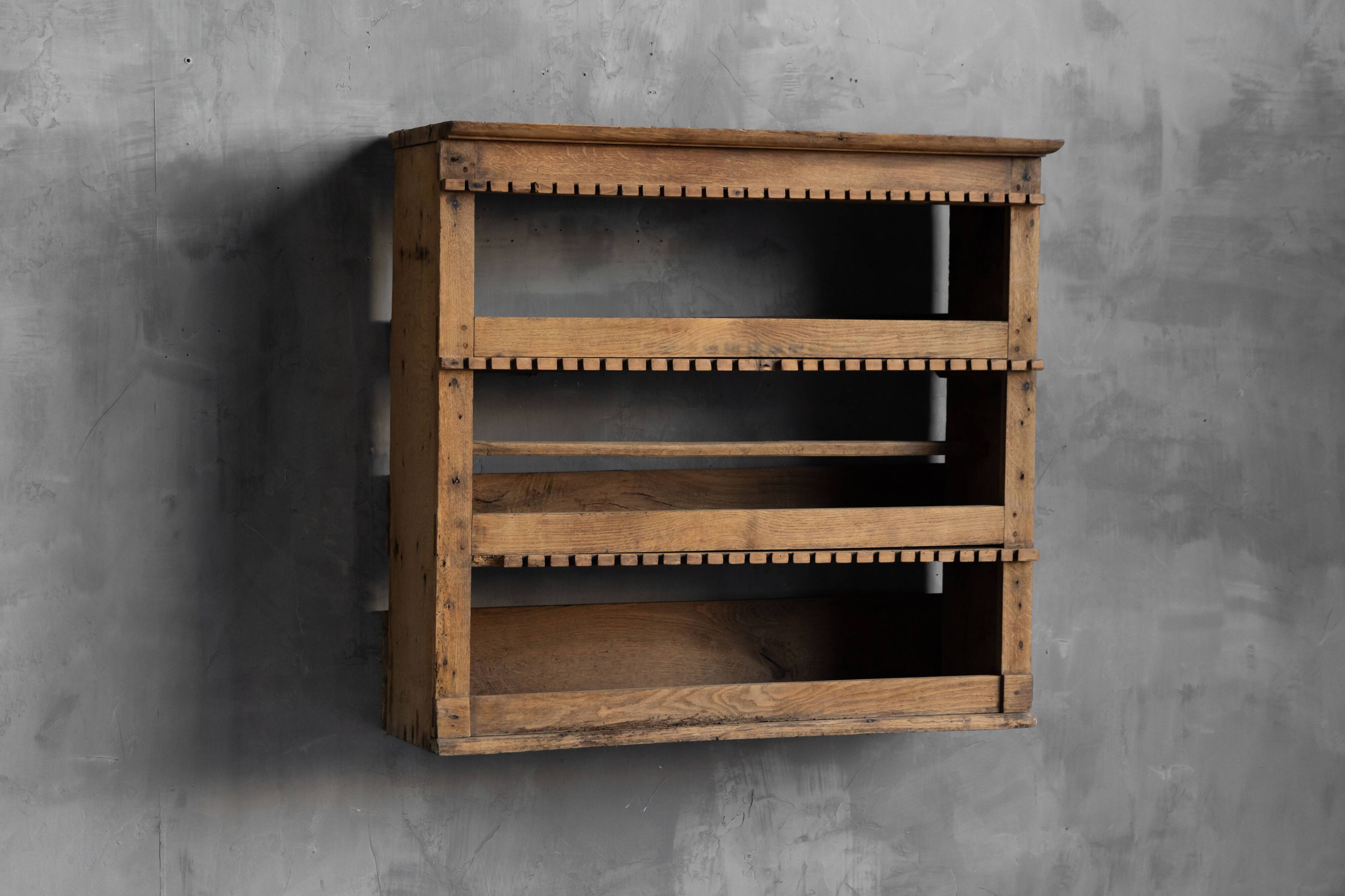 Rustic art populaire wall-mounted shelf, France, 19th century
