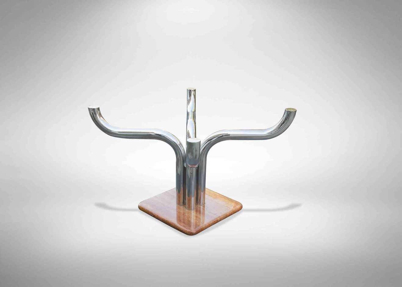 Guido faleschini dining table chrome marble glass funnel 1970 italy