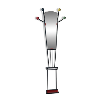 Vintage coat rack / cloakroom with umbrella stand from the 60s/70s DLG by Roger Feraud