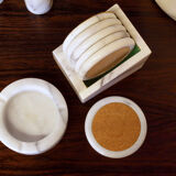 Set of table accessories in Carrara marble