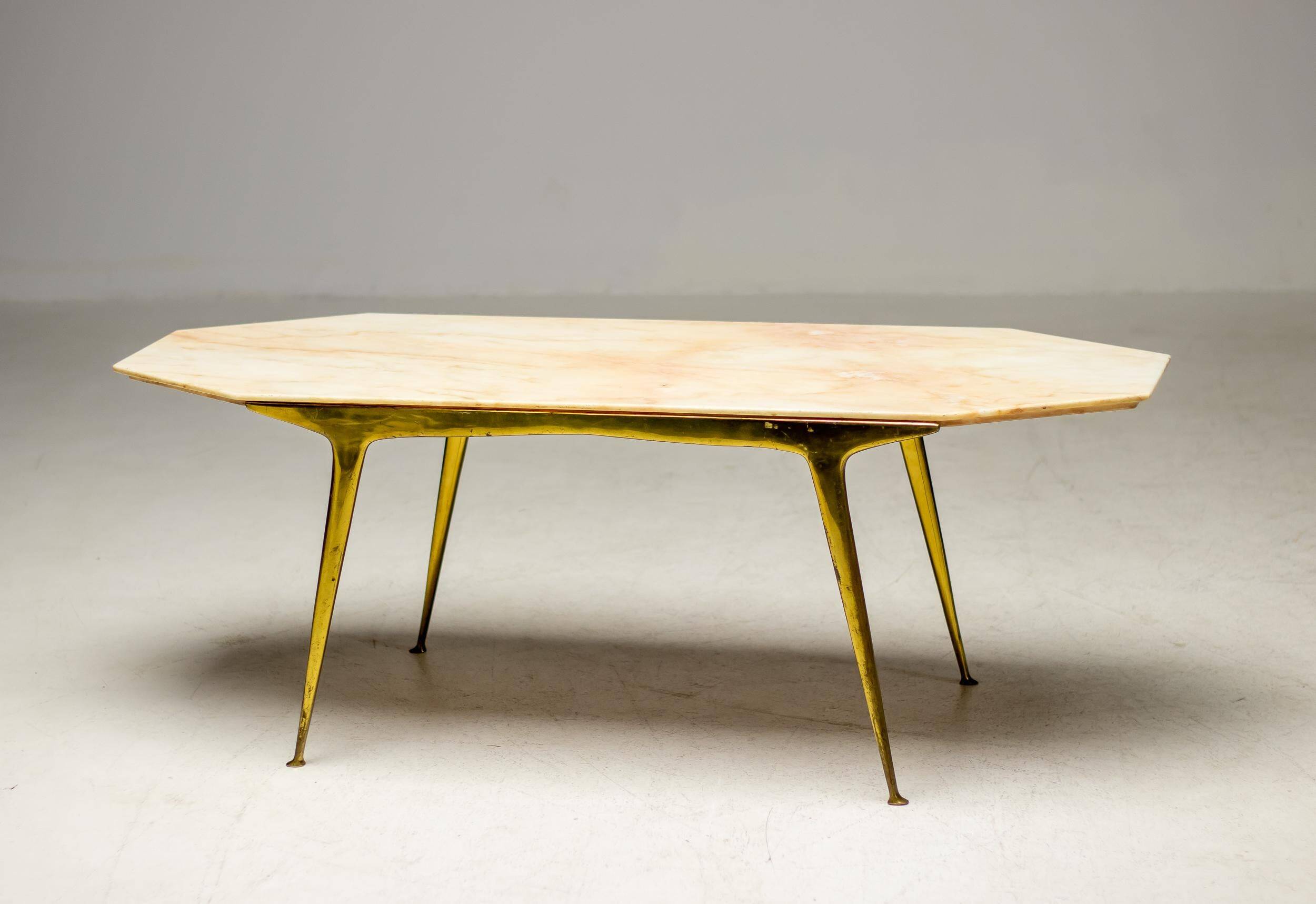 Italian coffee table with marble top, 1960