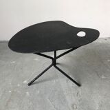 Side table in black lacquered metal, circa 1950.