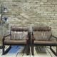 Pair of vintage 1970s faux leather armchairs