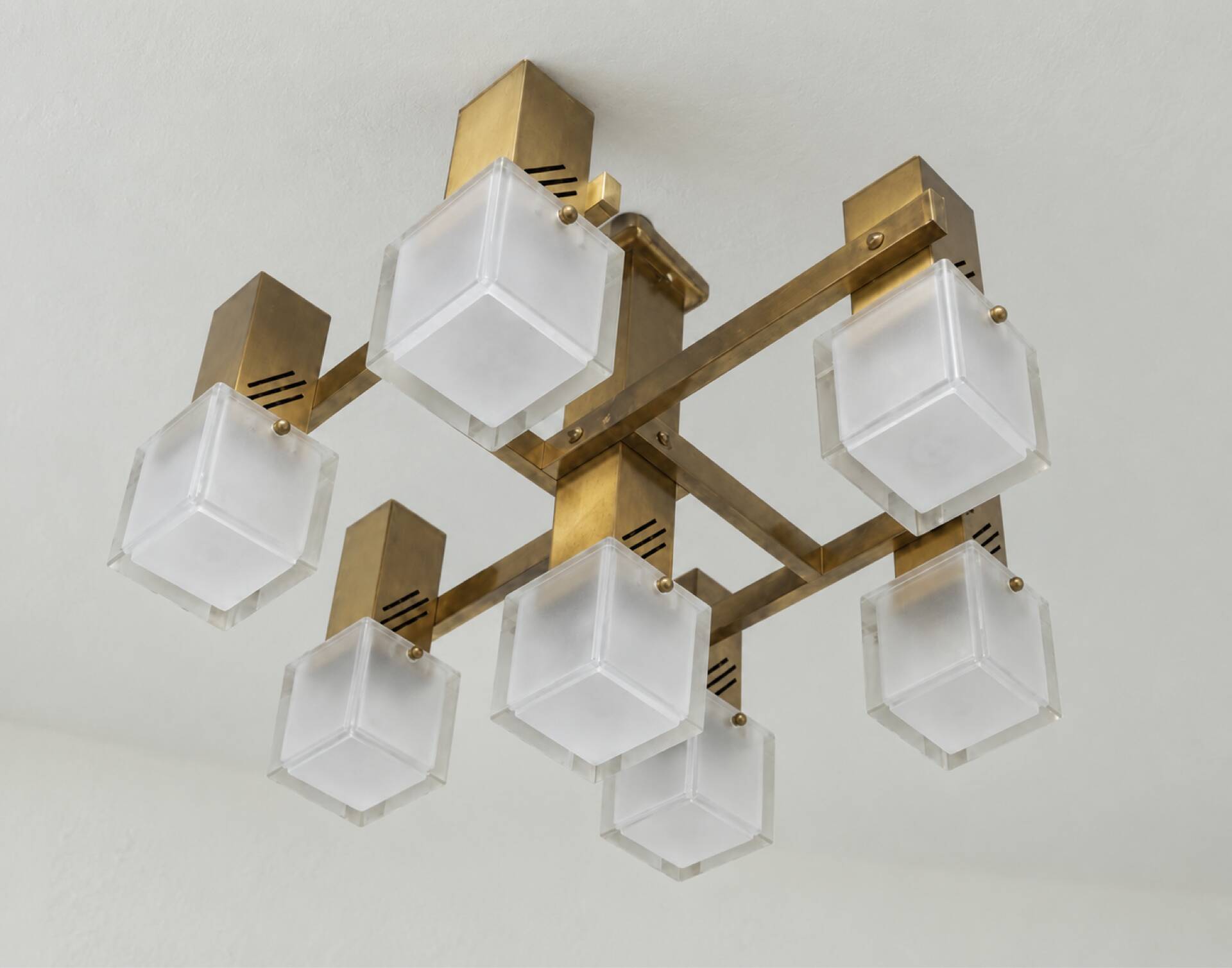 Cubic ceiling light by Gaetano Sciolari, Italy, 1970s.