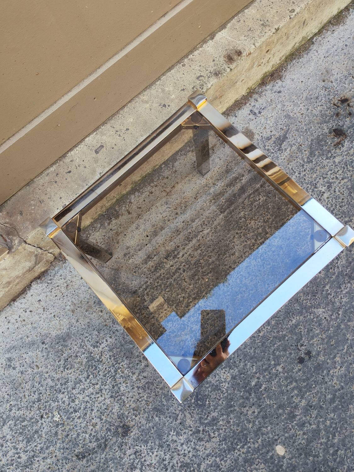 Table basse chromé vintage 1970