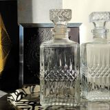 Plateau fibre de verre vintage aux motifs graphiques