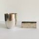 Art Nouveau silver-plated napkin holder with hallmark + case