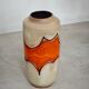 Large West Germany glazed vase with orange and beige shades