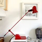 Red metal desk lamp