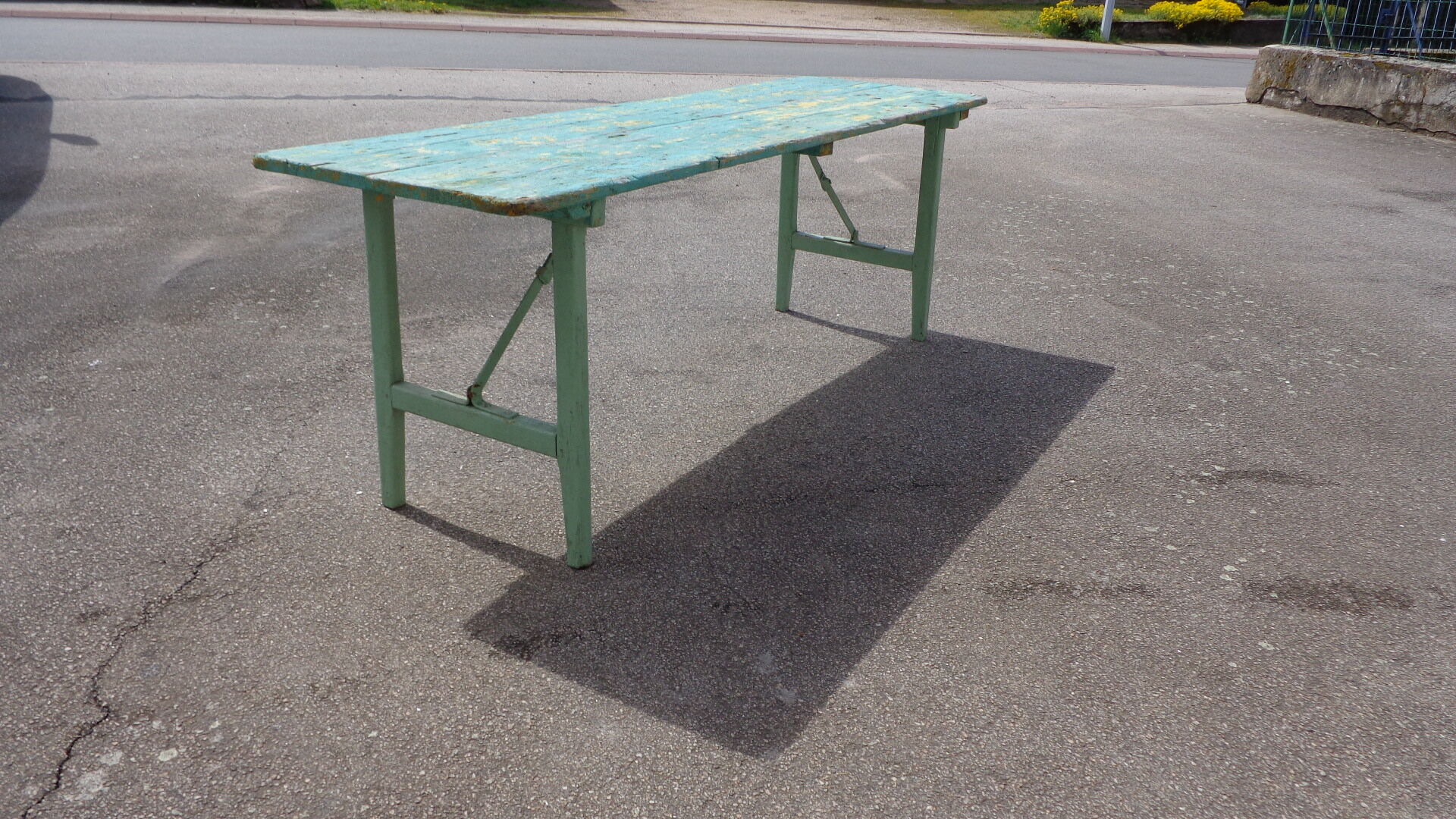 Green brewery folding table