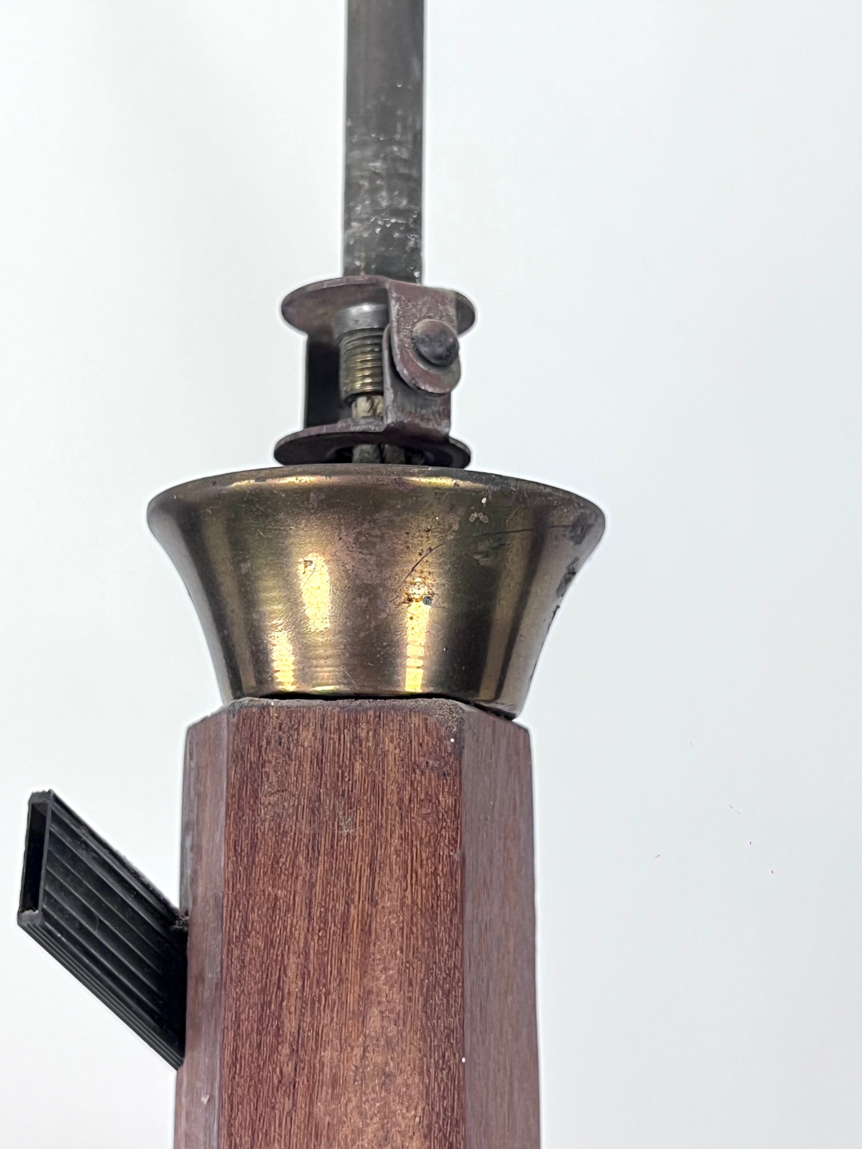 Rare Large Vintage brass and plexiglass chandelier by Lampter Milano, Italy 1950s