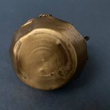 Golden metal basket Napoleon III 19th century foliage decoration religious medallion