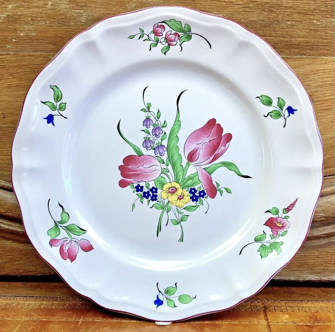 6 old Luneville flat plates, Réverbère model