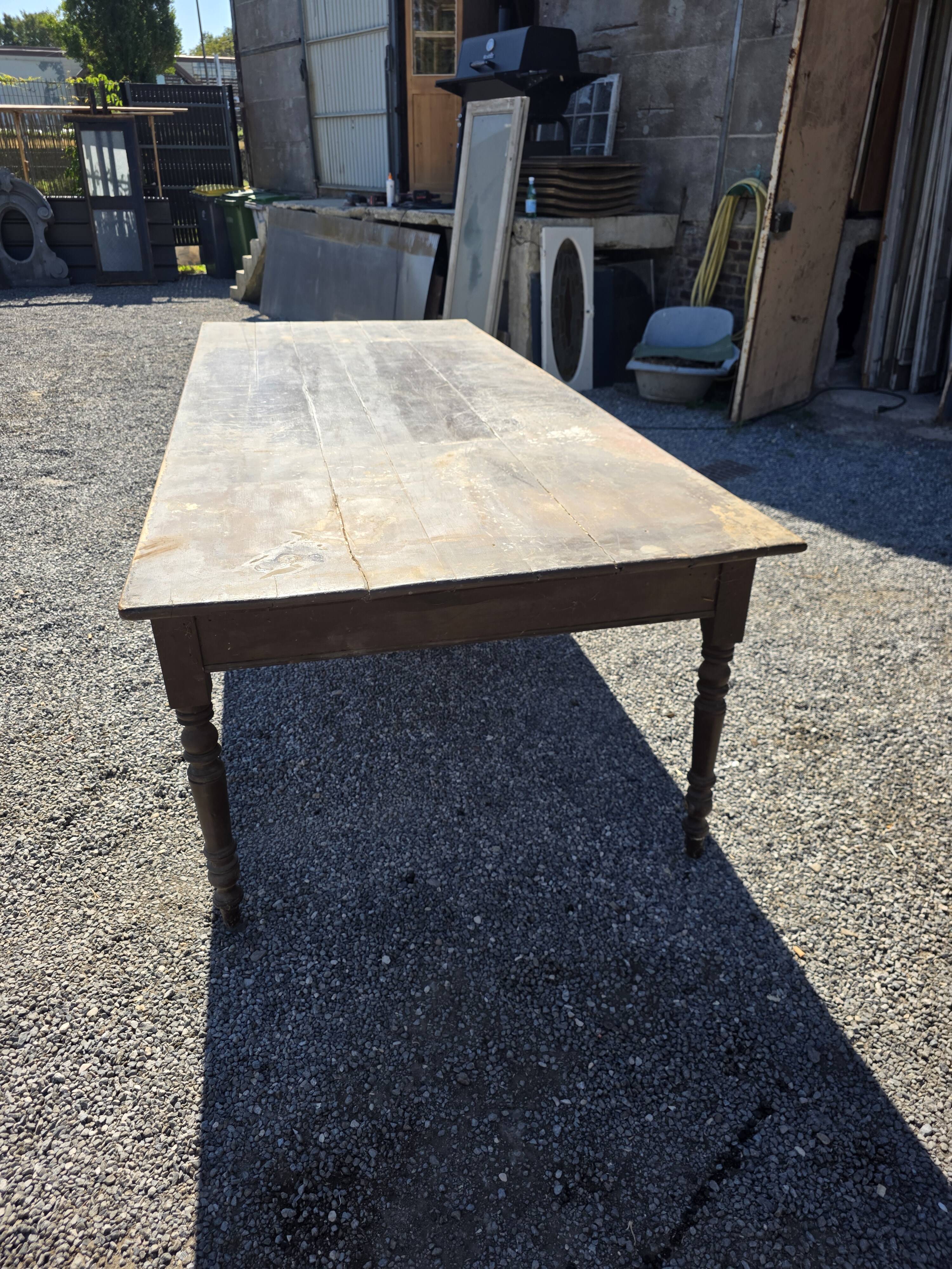 Table de ferme ancienne XXL , 268 × 110cm