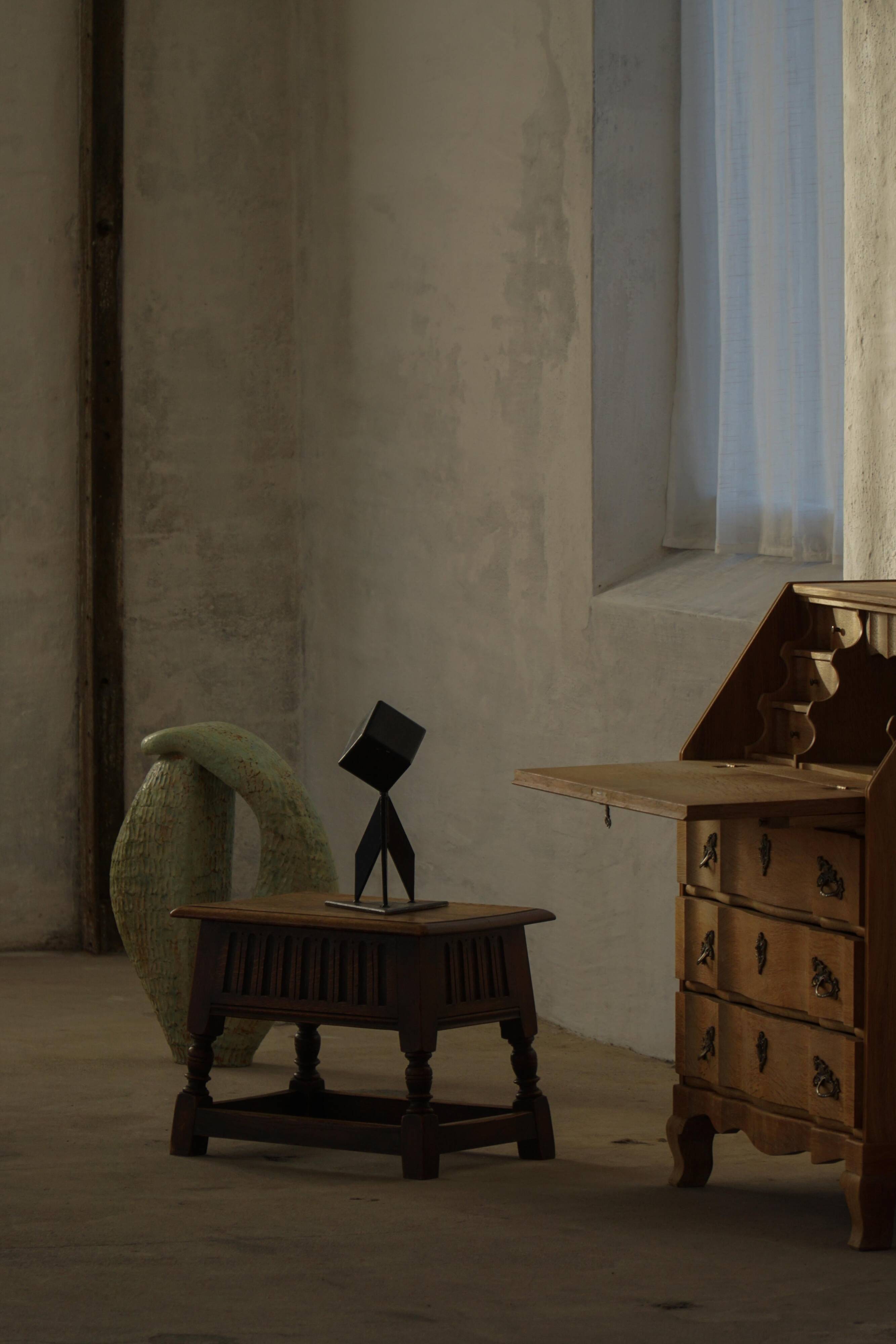 Abstract decorative Scandinavian metal sculpture from the mid-20th century, around the 1950s.