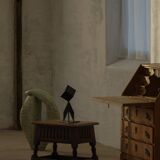 Abstract decorative Scandinavian metal sculpture from the mid-20th century, around the 1950s.