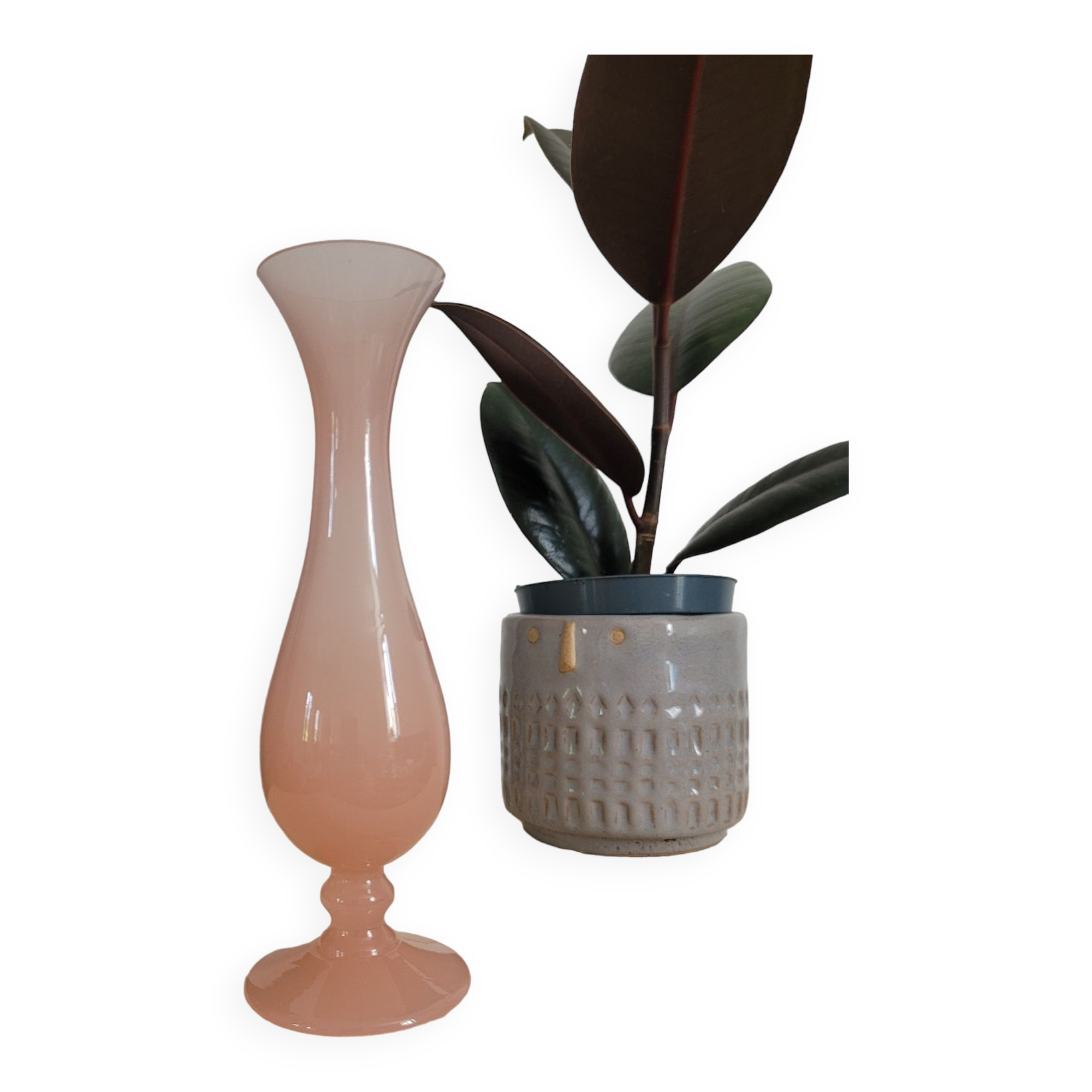 Small pink opaline vase