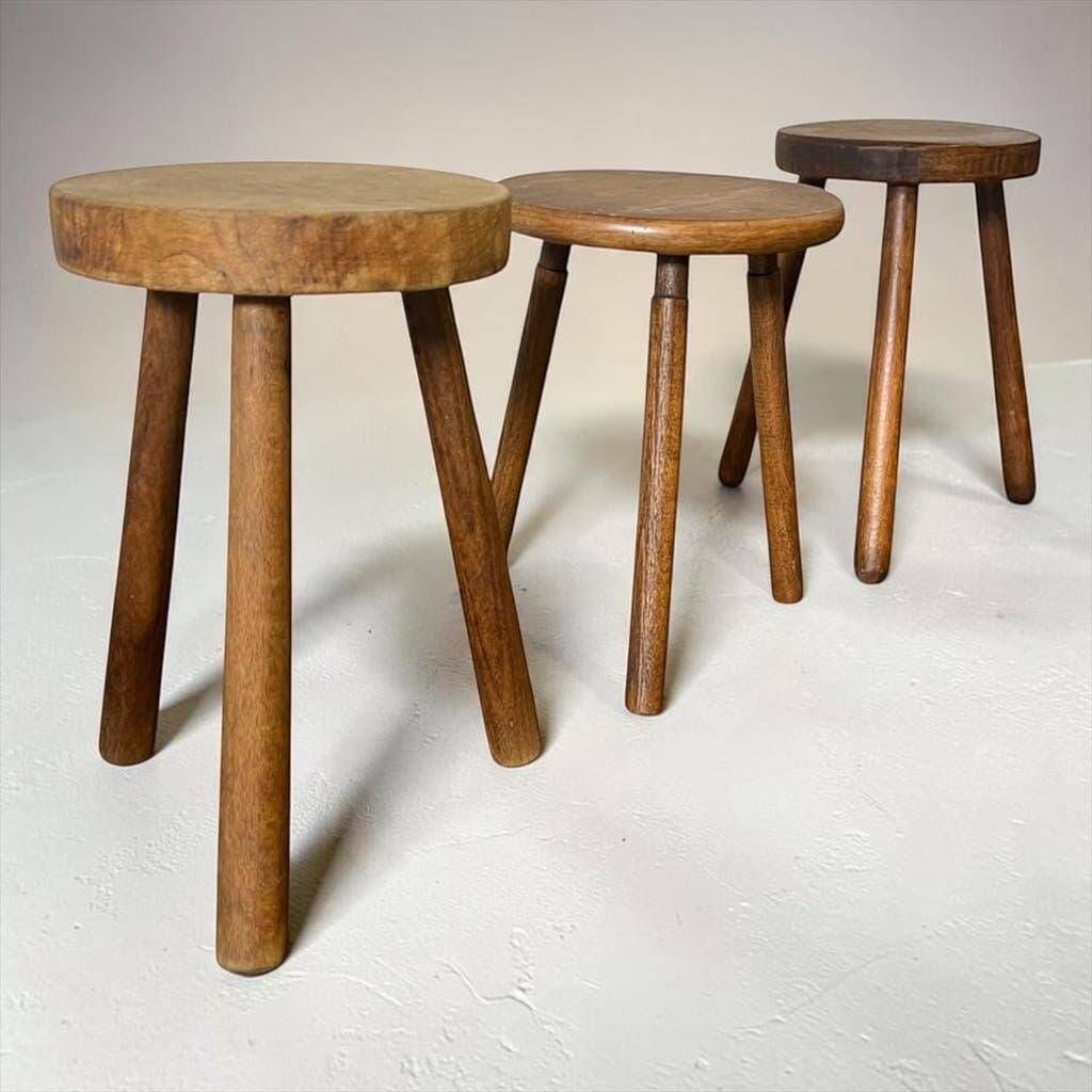 Vintage round side table / plant table / stool
