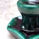 Beautiful vintage candle holder in green slip – glazed ceramic