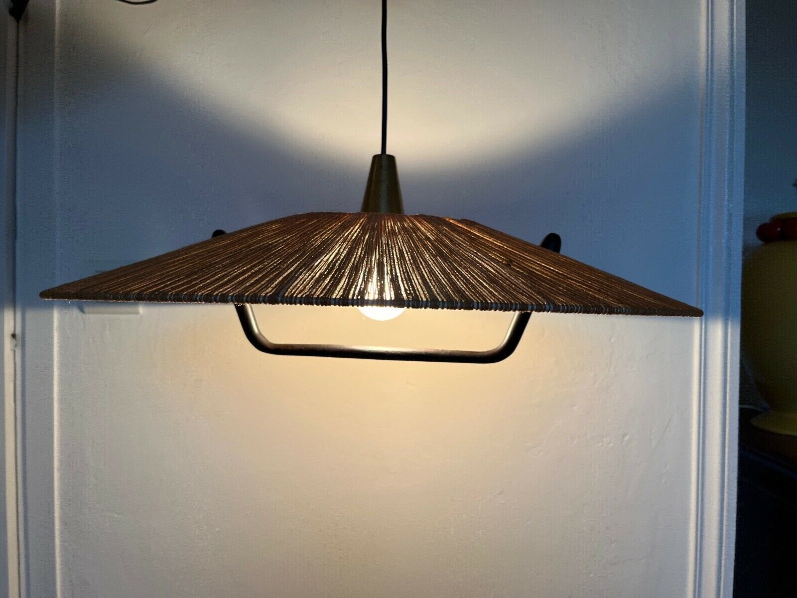 Scandinavian suspension in rope and teak - ufo - 60s 70s