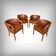 Suite de 4 fauteuils art déco en noyer et cuir – 1940
