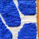Majorelle blue rug handmade in Morocco _ pure organic wool rug