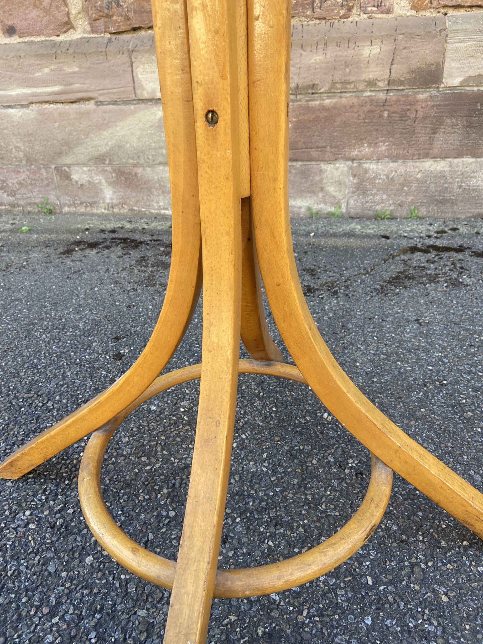 Antique French Art Deco Parrot Coat Rack Curved Wood Baumann