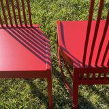 Red 1980s chairs