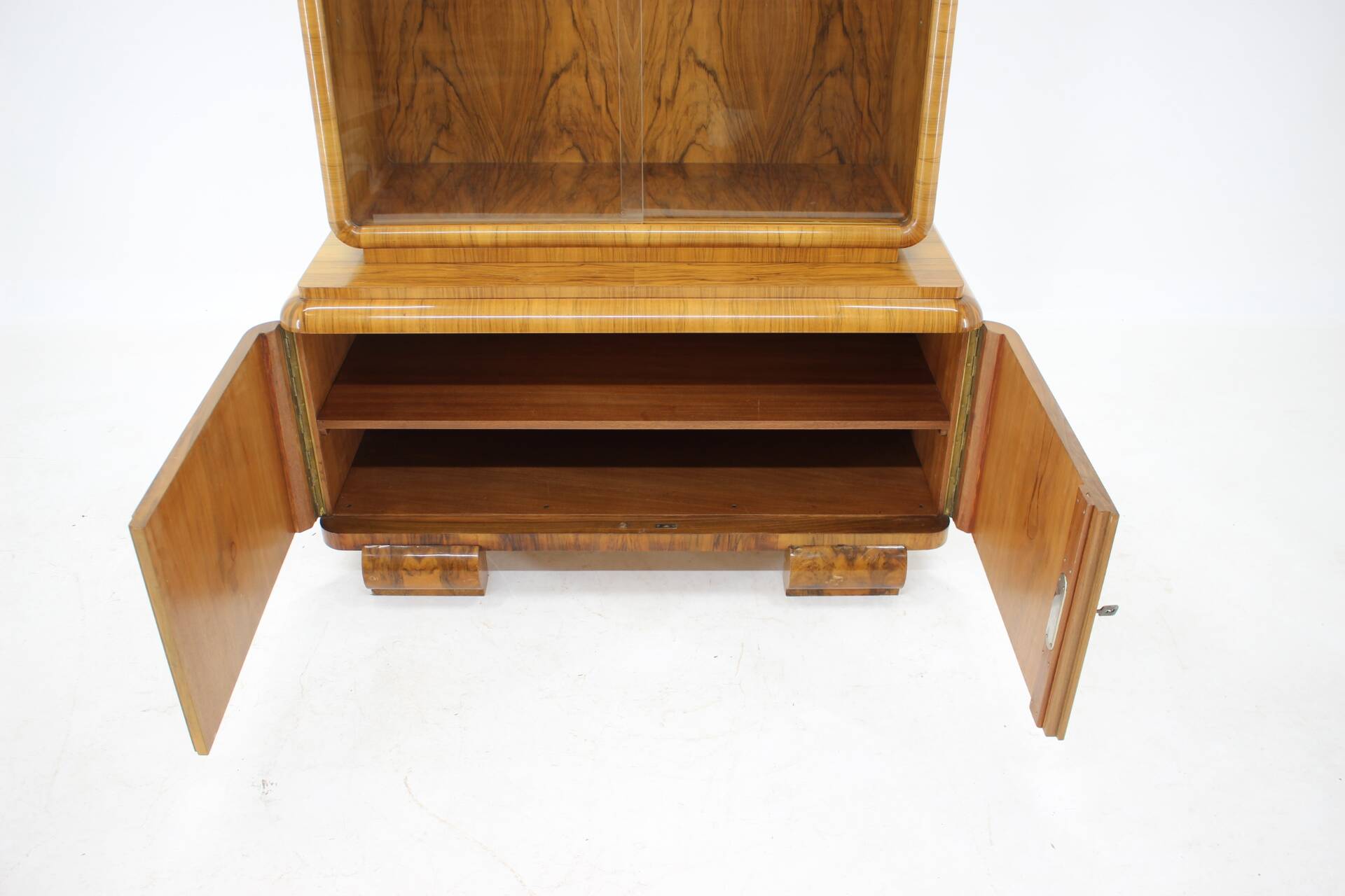 1930s Exclusive Curved Art Deco Bookcase, Czechoslovakia