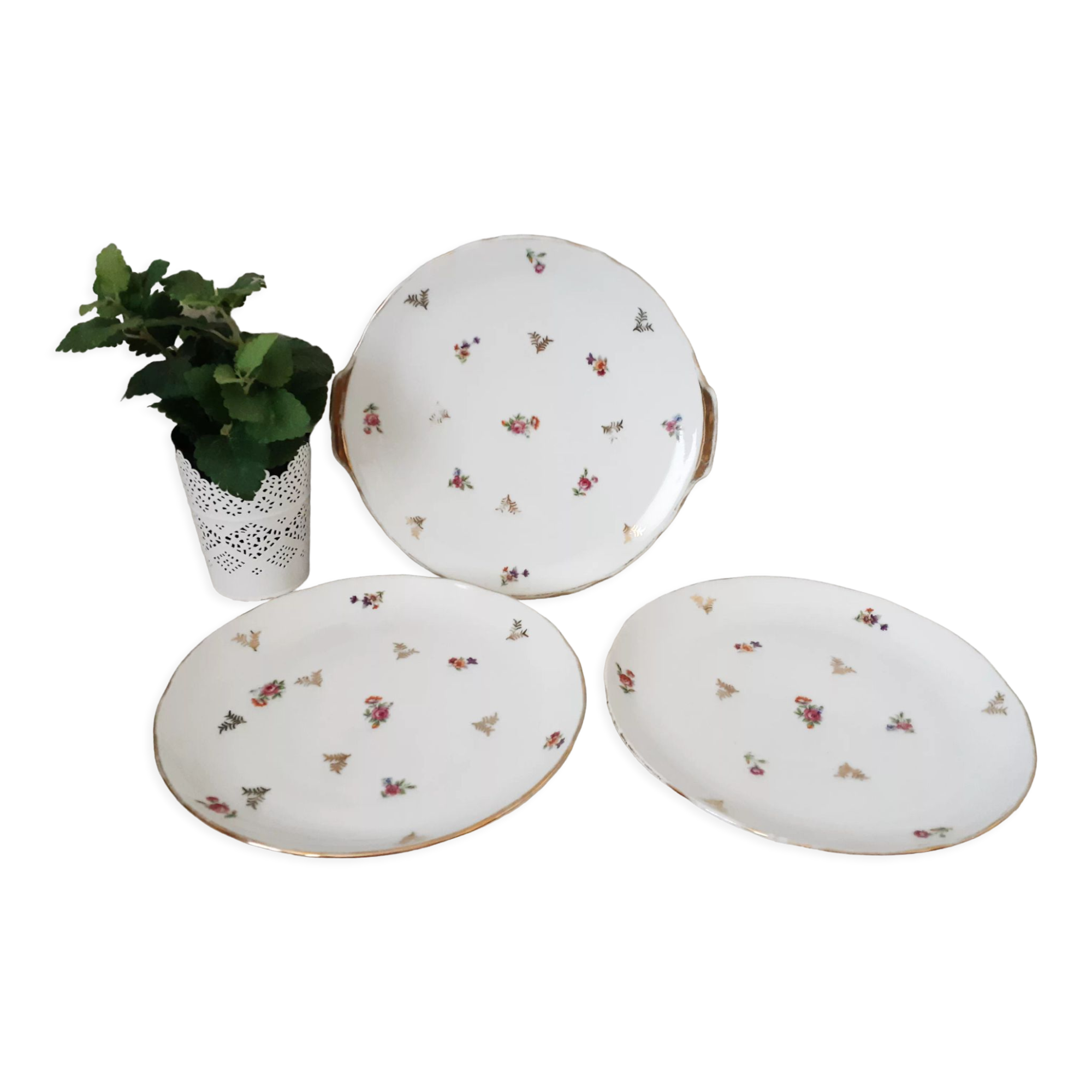 Dessert dishes in Limoges porcelain