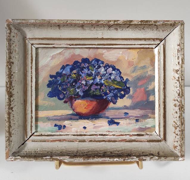 Painting Bouquet of Violets late 19th century