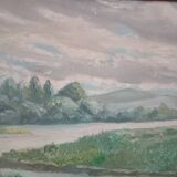 Signed oil-landscape