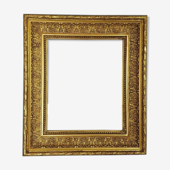 Old frame around 1850 wood - stucco, beaded interior edges, 52x48 hardwood 38x32 cm SB