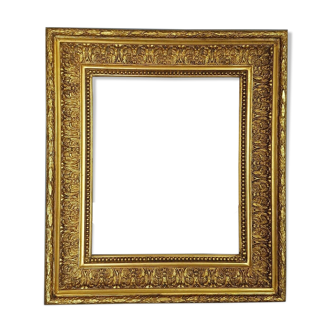 Old frame around 1850 wood - stucco, beaded interior edges, 52x48 hardwood 38x32 cm SB