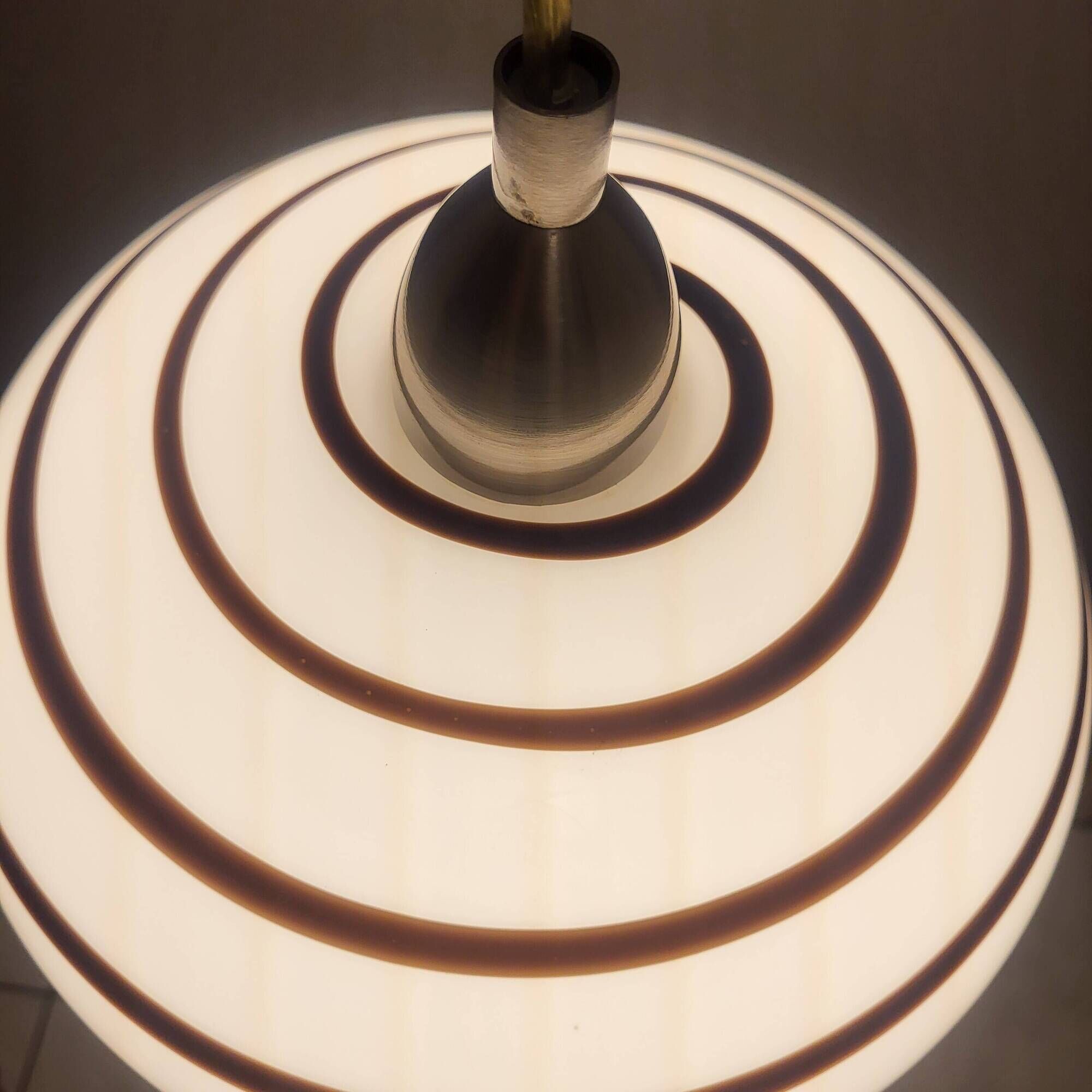 Zebra suspension, globe, Églo lights, vintage 1980s, 90s.