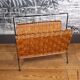 Rattan and metal magazine holder