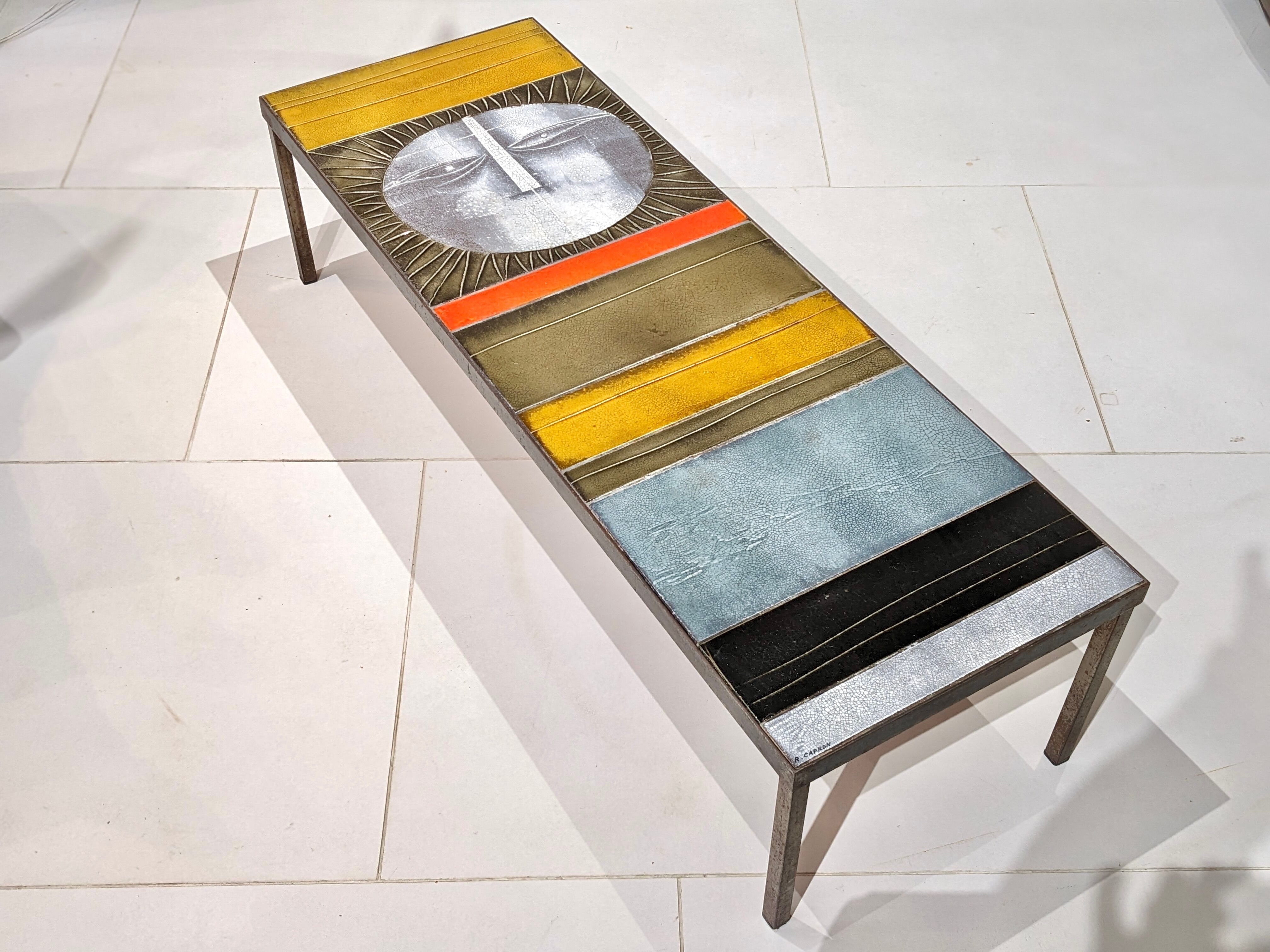 Ceramic coffee table "Sun" by Roger Capron